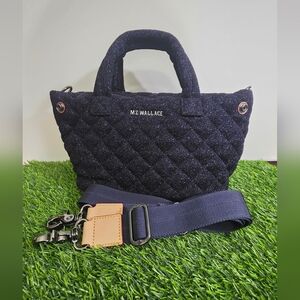 MZ Wallace Midnight shimmer Indigo Blue Quilted Women's cross body